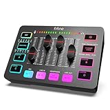 FIFINE Gaming Audio Mixer, Streaming RGB PC Mixer mit XLR Mikrofon...