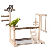 Honicemar Vogel Spielständer – Holz papageienständer, Vogel Spielplatz...