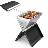 kisidus Holzkohlegrill Klappbarer Edelstahl Campinggrill, klappgrill...