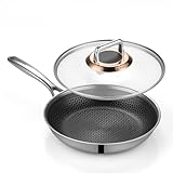 ZEROPAN Bratpfanne mit Deckel 26cm, Antihaft Bratpfannen Hybrid, kühl...