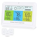 Ankilo Wetterstation Funk mit 3 Außensensor,Farb-LCD-Bildschirm...
