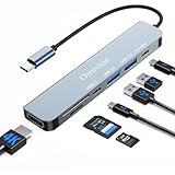 USB C Hub, 7-in-1 USB C Multiport Adapter with 100W PD, 4K HDMI, USB-C & 2...