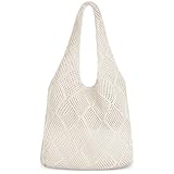 Aucuu Strandtasche Damen, Gehäkelte Mesh Strand Tote Bag, Damen Gestrickte...
