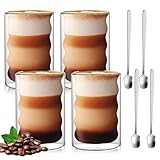 Latte Macchiato Gläser Doppelwandig, 400ml 4er Pack Doppelwandige...