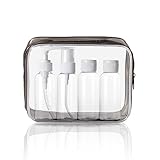 KEYRI Kulturbeutel Transparent Reiseflaschen zum Befüllen 4 Stück Leere...