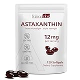 Astaxanthin 12mg, 120 Weichkapseln (4 Monatsvorrat) | aus Haematococcus...