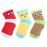 CIYODO 3er Set Kreative Socken Mit Quietschspielzeug Für Hunde Bissfestes...