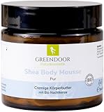 GREENDOOR parfümfreie vegane Natur Körperbutter 200ml im Glastiegel,...