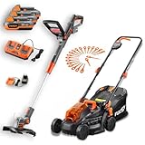 Fuxtec Akku Garten-Set – 20V Akku Rasentrimmer und 33cm Rasenmäher 40V...