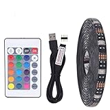 USB RGB LED Streifenlicht,5M 30leds/m Schwarz 5V 5050 RGB Farben LED Licht...