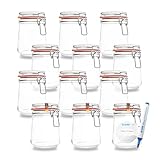 BAUER Flaschenbauer - 12-teiliges Set Drahtbügel-Vorratsgläser 800ml,...