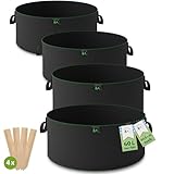 TTL Garden 4X 60L Hochbeet Pflanzsack aus Vliesstoff - 4er Set 60 Liter...