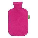 Fashy Wärmflasche 2,0L mit 100% recyceltem Fleecebezug aus Polyester,...