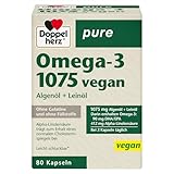 Doppelherz pure Omega-3 1075 vegan - Algenöl + Leinöl -...