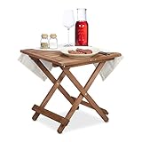 Relaxdays Klapptisch aus Holz, für Wohnzimmer, Balkon & Terrasse, tragbar,...