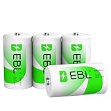 EBL D Akku 10000mAh, Wiederaufladbare D Zelle NI-MH Batterie 4 Stück mit...