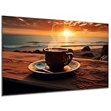 DARO Design - Wand-Bild auf 6mm HDF 40x30cm Kaffee Sonnenaufgang -...