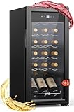 WIE Weinkühlschrank Mini Weinschrank 18 Flaschen Getränkekühlschrank...
