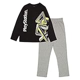 Playstation Icons Jungen Lange Pyjamas Set Schwarz 12-13 Jahre