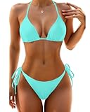 Holipick Zweiteiliges Triangel-Bikini-Set für Damen, String-Badeanzug,...