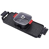 2 in 1 Elektrischer Hot Pot Grill,Multifunktionale BBQ Hot Pot,Kochplatte...