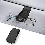 JOYIT Brillenhalter für Auto, Echt Leder Sonnenbrillenhalter Auto,...