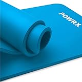 POWRX Gymnastikmatte (Blau, 190 x 80 x 1.5 cm) Premium inkl. Trageband +...