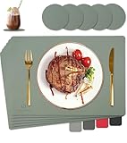 HELI MIAO Tischsets Abwaschbar,Platzsets Abwischbar, Leder,Hitzebeständig...