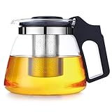 Lovegrace Glas-Teekanne mit Siebaufsatz, Hitzebeständig, Edelstahl Filter...