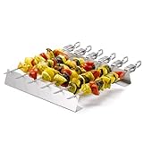 Räucherphorie® GRILLSPIESS-SET - 6x Edelstahl Grillspieße + Grillgestell...