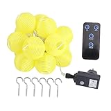 HOMSFOU 1 Stück Solarbetriebene Lichterkette Nylon für Garten Terrasse...
