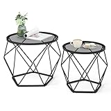 VASAGLE Couchtisch rund, 2er Set, Wohnzimmertisch, Beistelltisch, modern,...