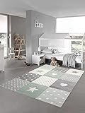 Teppich-Traum Kinderzimmer Teppich Spiel & Baby Teppich Herz Stern Punkte...