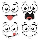 Mülltonnen Aufkleber-Set Gesichter in 21 x 24,4 cm - selbstklebend...