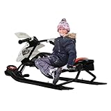 Konfiur Schlitten für Kinder Erwachsene, Snowracer mit Lenkrad 124 * 51 *...