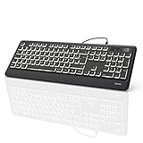 Hama USB Tastatur beleuchtet mit Kabel KC-550 (laserbeschriftet, deutsches...