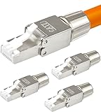 VESVITO 4x CAT 7 RJ45 Stecker 10 GBit/s Netzwerkstecker werkzeuglos PoE...