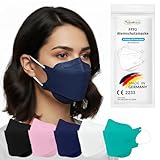 TubeRoo FFP2 Maske blau dunkelblau Fischform, 20 Stück Masken aus...