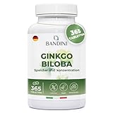Bandini® Ginkgo Biloba 6600 mg mit Sibirischer Ginseng, 365 Tabletten...