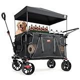 EVER ADVANCED XXL Bollerwagen faltbar 225L bis 150kg mit Bremse Dach...
