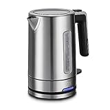 KHG Wasserkocher WK-105 ES Edelstahl, 1 Liter Kapazität | LED-Schaler,...