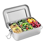 BUCOMTU Brotdose Edelstahl 850ml Lunchbox Brotdose Auslaufsicher Brotdosen...