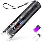 Laitver Taschenlampe LED/UV Aufladbar 2 in 1, 2000L Superhell Taschenlampen...