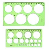Kreisschablonen-Set – 1/2/3/4/5-teiliges Set aus transparenten grünen...