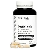 Probiotikum 20 Bakterienkulturen 40 Mrd KBE mit Inulin und Zink. 120 vegane...