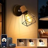 HANDSONIC LED Wandleuchte Innen Schwarz Wandlampe Vintage Industrial Retro...