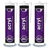 3er Pack Maler-Acryl 310 ml Kartusche Weiß, Dichtstoff überstreichbar,...
