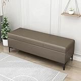 Hellbraune Aufbewahrungsbank, gepolsterte Sitzbox für Schlafzimmer,...