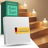 Scandinavian home 6er Set LED Treppenbeleuchtung Außen/Innen I Helligkeit...