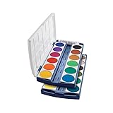 Herlitz Schulmalfarben bzw. Deckfarbkasten, 24 Farben inklusive Deckweiß